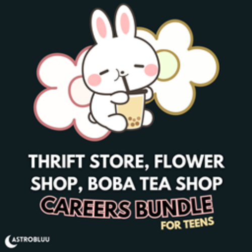 Thrift Store, Flower Shop, Boba Tea Shop, Careers Bundle For Teens par Astrobluu – Traduction française